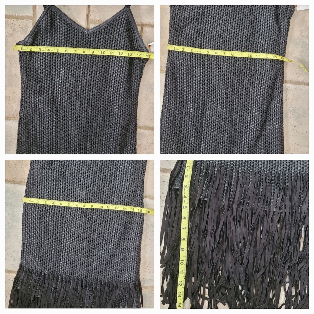Haute Hippie Black Fringe Knit Midi Slip Dress - Picture 14 of 15